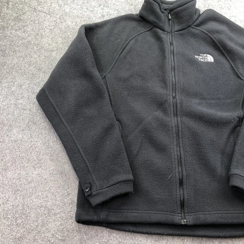 The North Face Jacket Mens Small Black Fleece Full Zip Pockets Outdoor Hiking